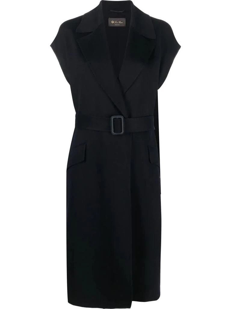 Loro Piana short-sleeve belted coat - women -  -  - Blue 1