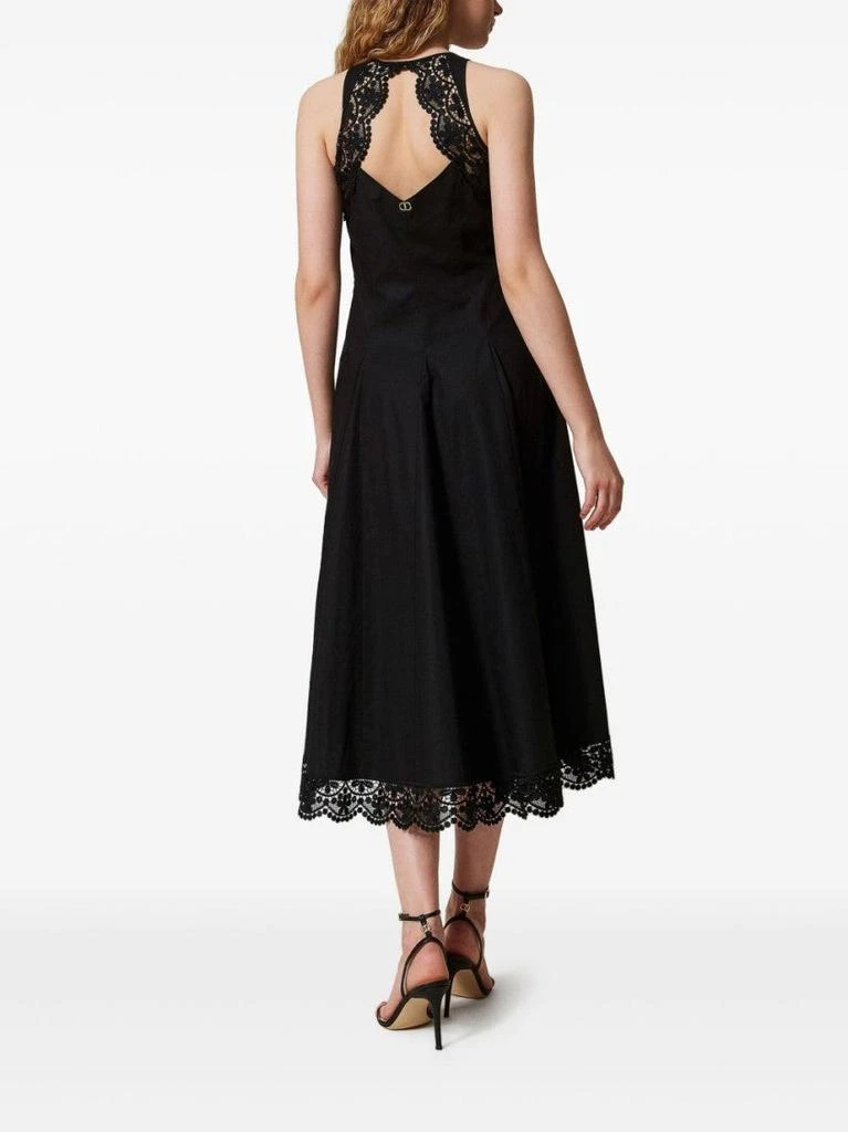 TWINSET Fitted Black Dress With Lace Detailing 2