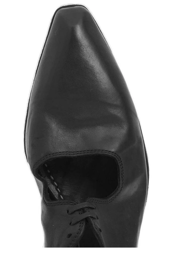 guidi Guidi Pointed Toe Lace-Up Flat Shoes 5