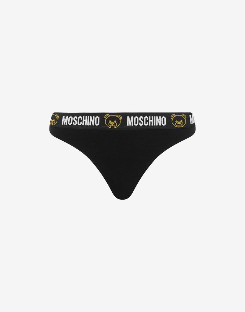 Moschino Stretch Jersey Thong With Teddy Elastic Band