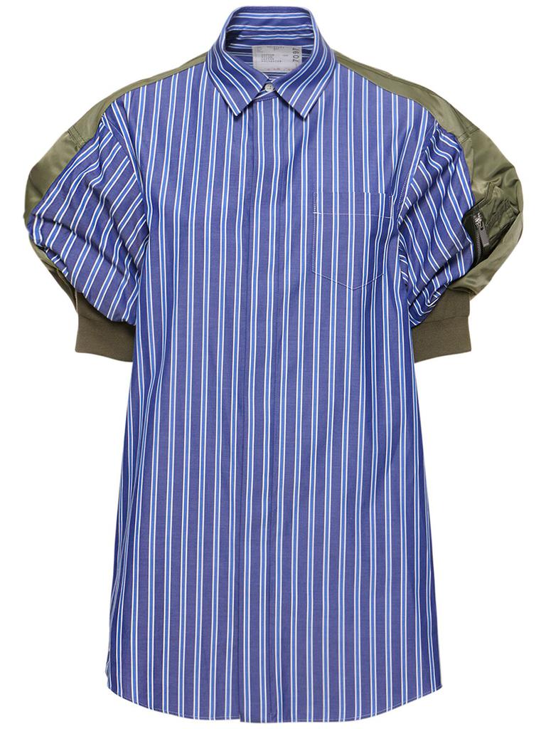 SACAI Cotton Poplin & Nylon Twill Mini Dress