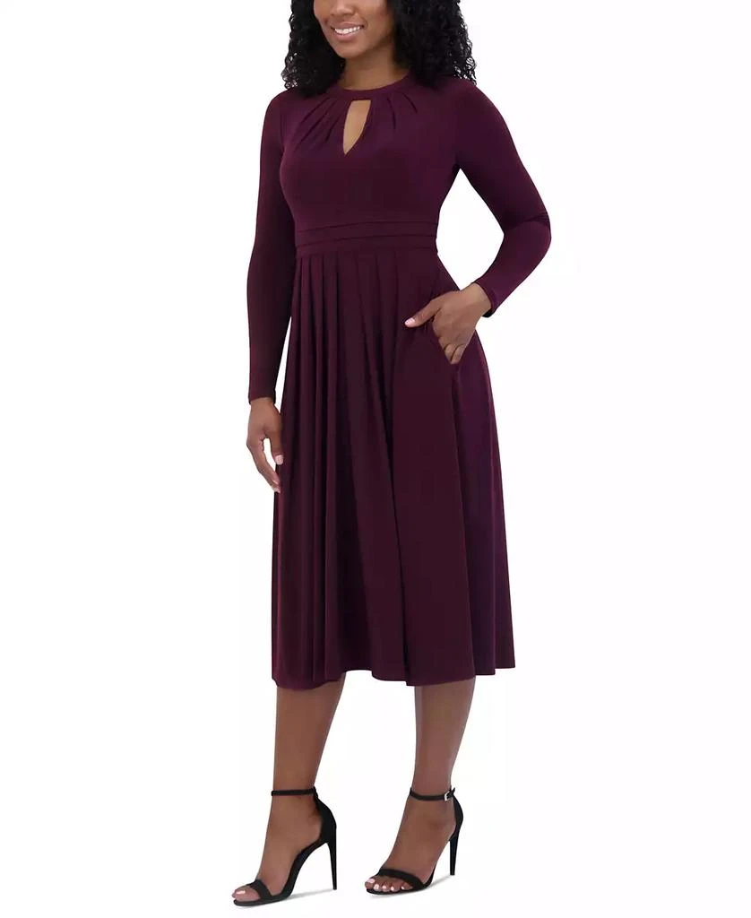 Jessica Howard Petite Ruched Keyhole Midi Dress 2