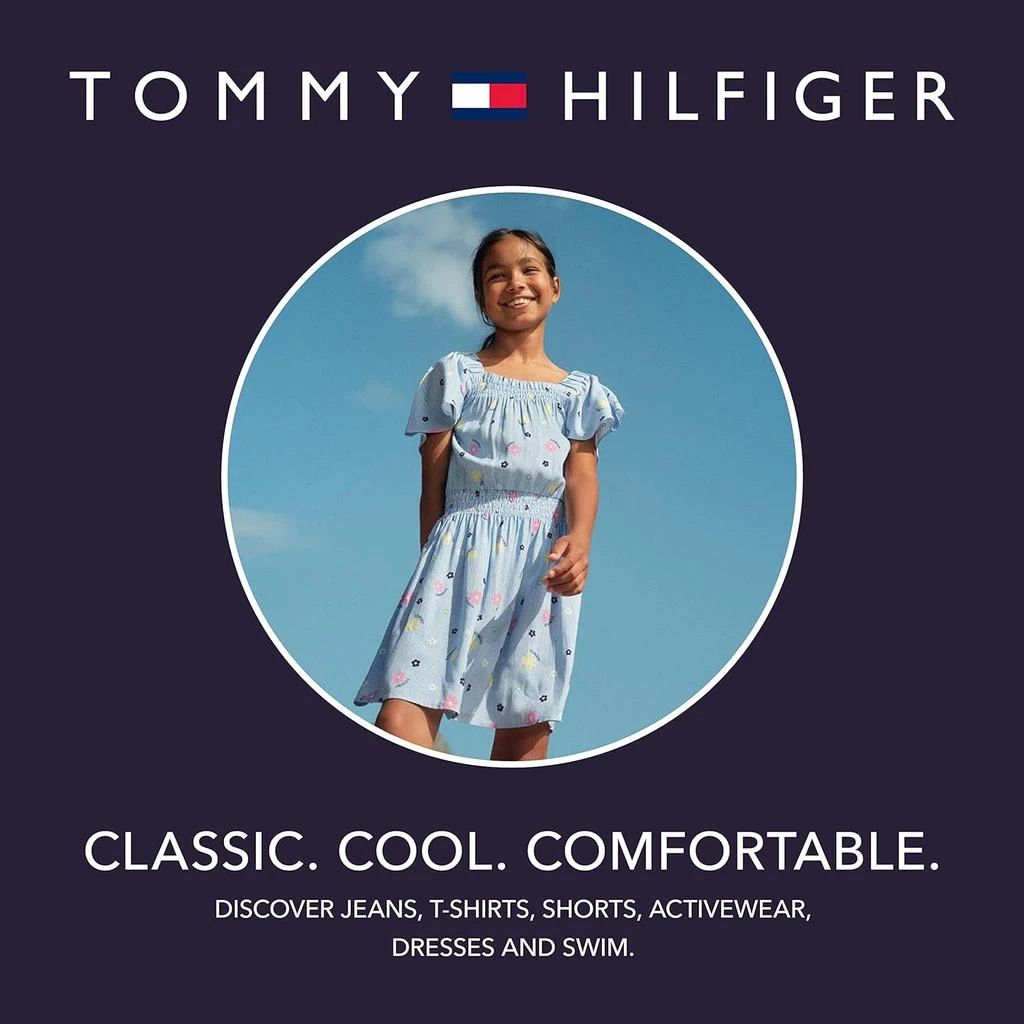 Tommy Hilfiger Tommy Hilfiger girls Short Sleeve Solid V-neck T-shirt, Everyday Casual Wear, Soft & Comfortable Fit 3