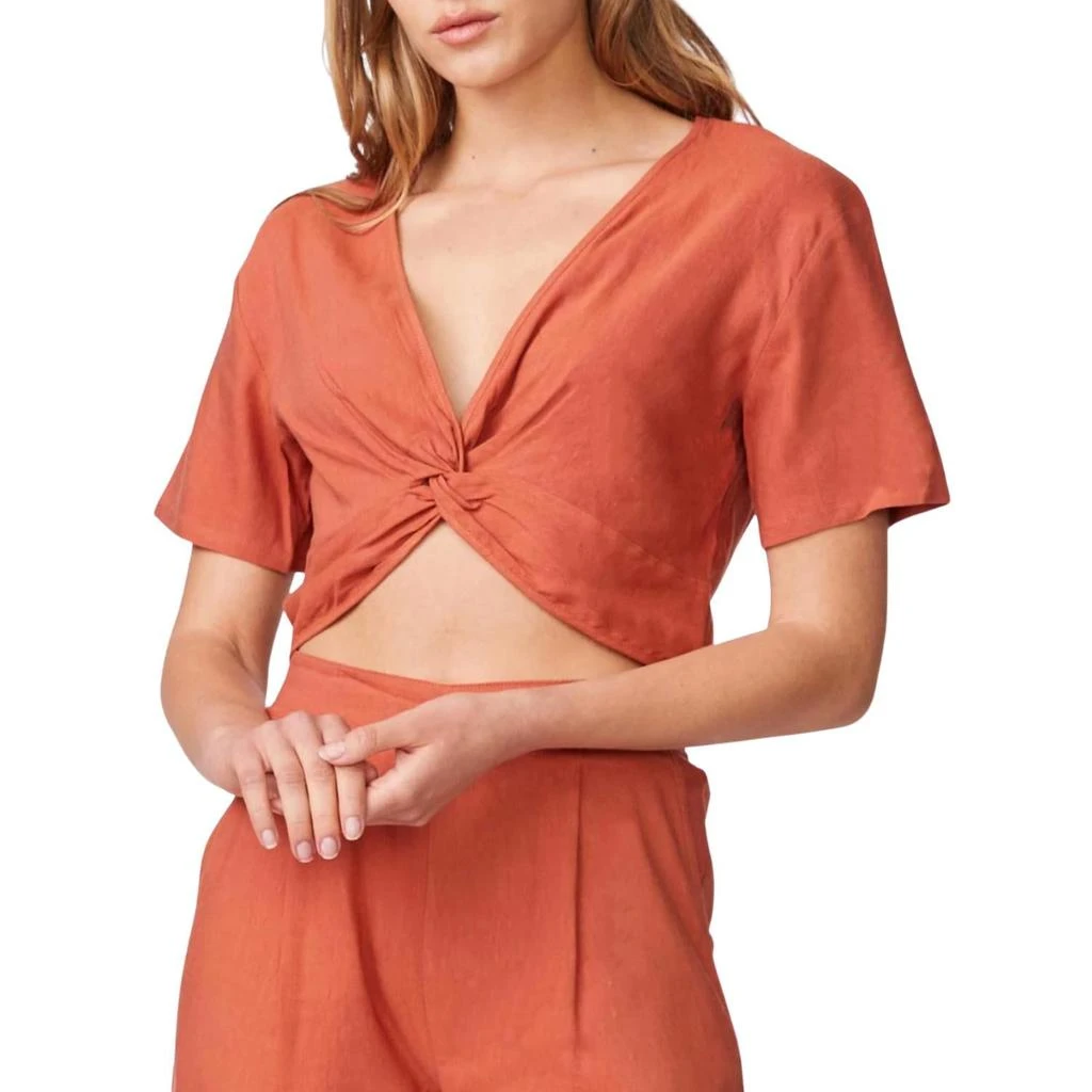 Monrow LINEN FRONT TWIST TOP 1