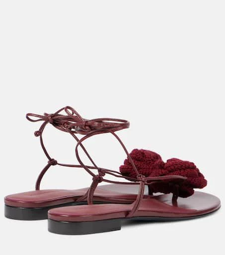 Magda Butrym Floral-appliqué leather sandals 2