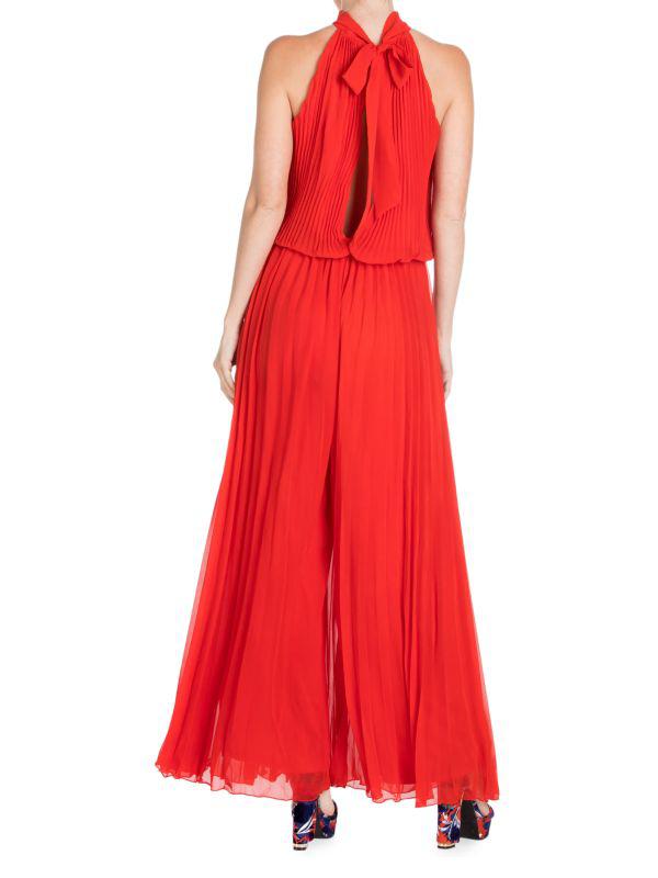 Meghan LA Wild Orchid Solid-Hued Pleated Jumpsuit