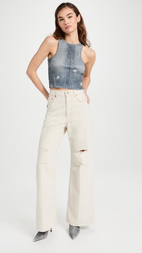 ACNE STUDIOS Trompe-l'oeil ビキニ Trompe l'œil cotton shirt in blue - Acne Studios | Mytheresa