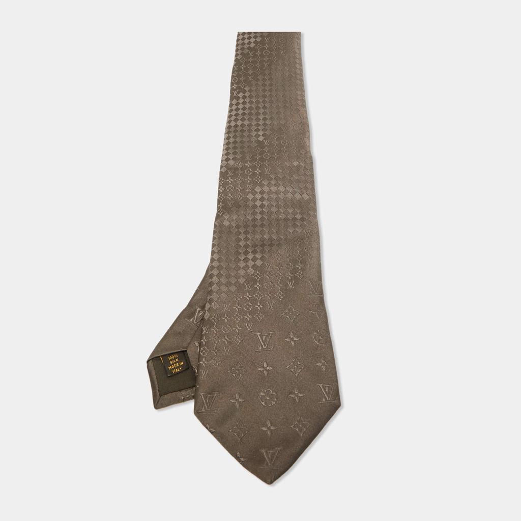 Louis Vuitton Louis Vuitton Brown LV Jacquard Silk Tie