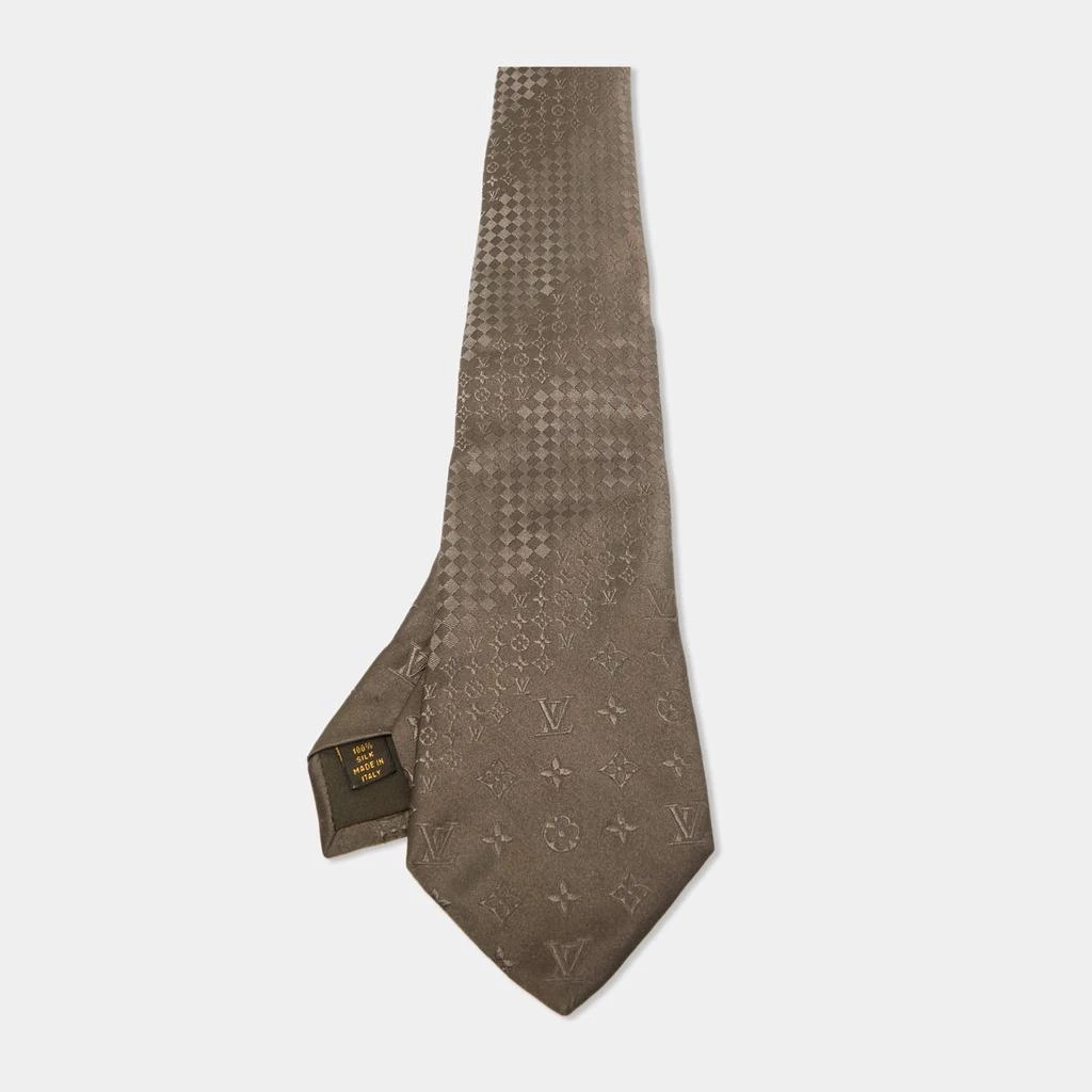 Louis Vuitton Louis Vuitton Brown LV Jacquard Silk Tie 1