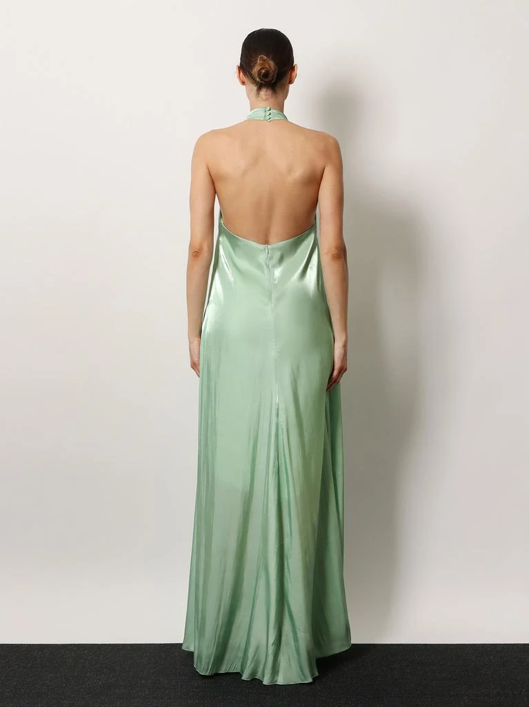 ACTUALEE Flared satin long dress 3