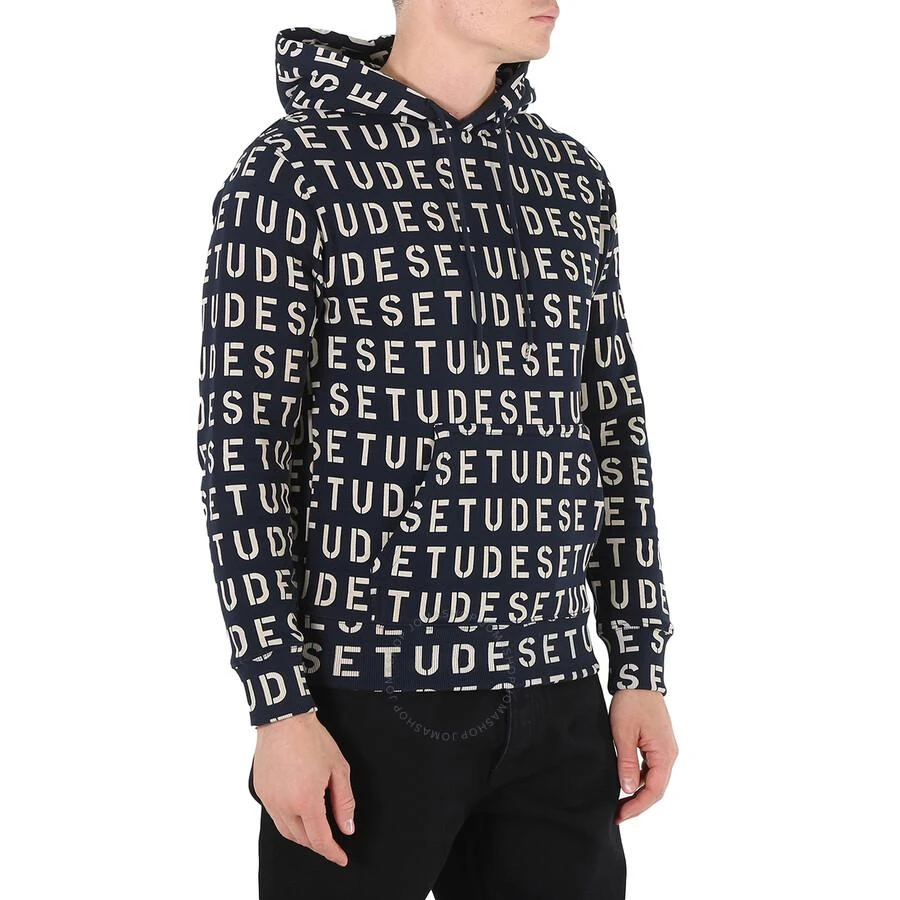 Etudes Men's Navy Stencil Allover Logo-Pront Hoodie 3