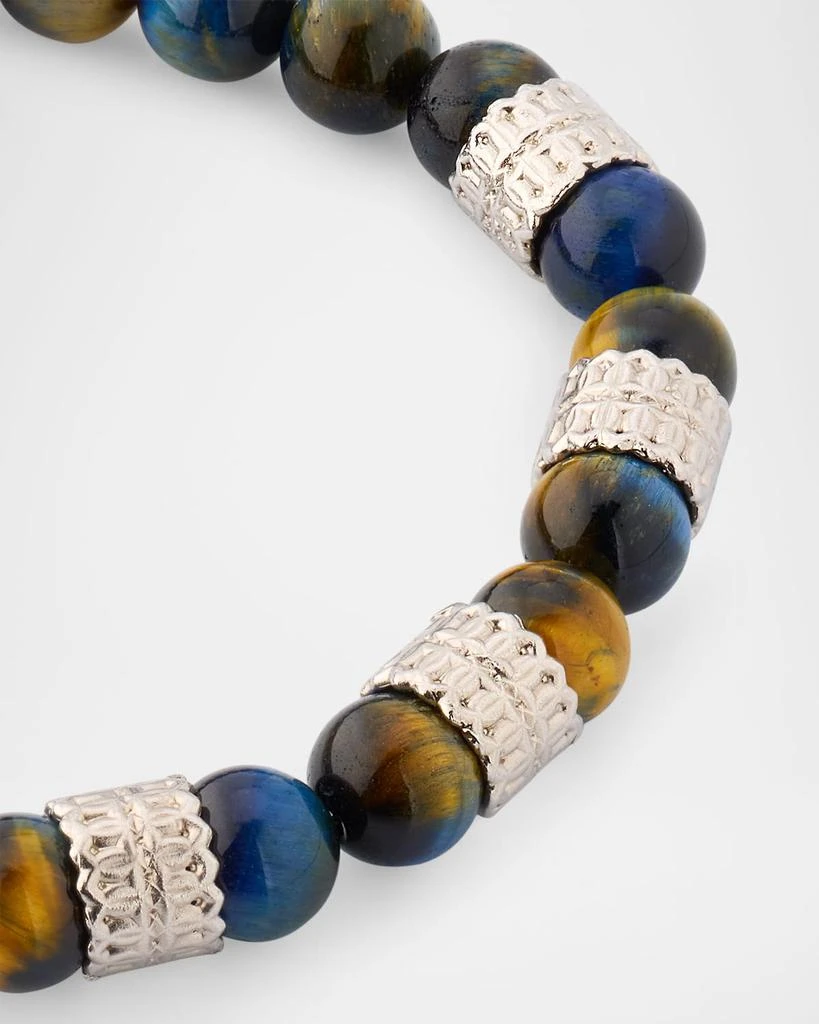 Armenta Men's Tiger's Eye and Silver Beaded Bracelet 3