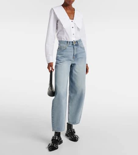 Ganni High-rise barrel-leg jeans 2