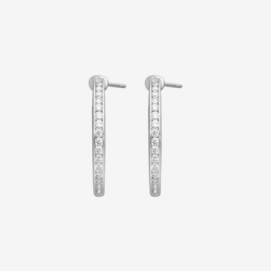 Mémoire Mémoire Channel Set 18K White Gold Diamond Round Hoop Earrings CHHO259 4