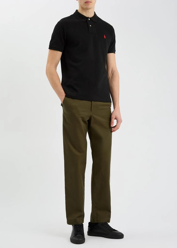 Ralph Lauren Black slim piqué cotton polo shirt 9