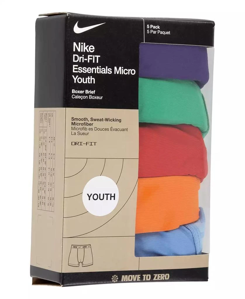 NIKE Big Boys Dri-FIT Polyester Color Pop Boxer Briefs Underwear, 5-Pack 21