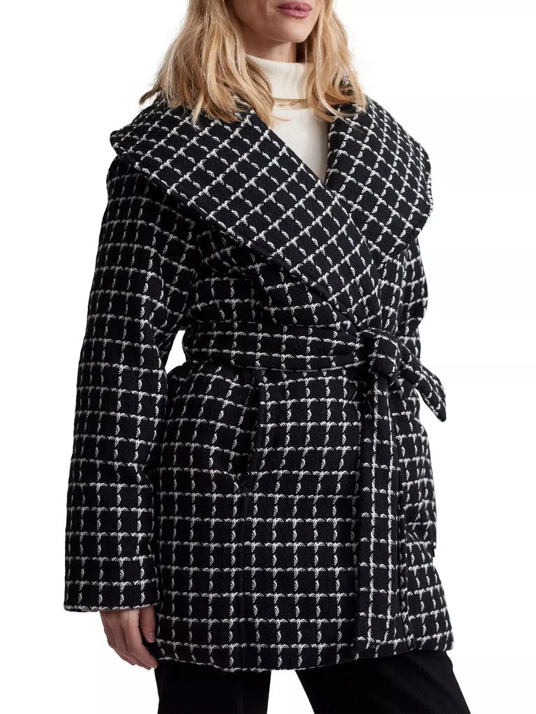 Varley Milla Checked Wool Wrap Jacket 4
