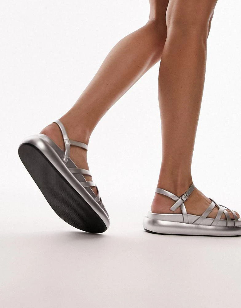 Topshop Topshop Junior strappy flatform sandal in silver 3