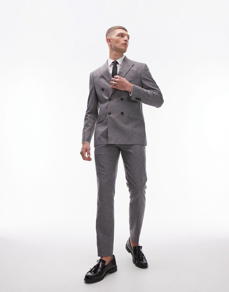 Topman Topman skinny textured suit trousers in grey