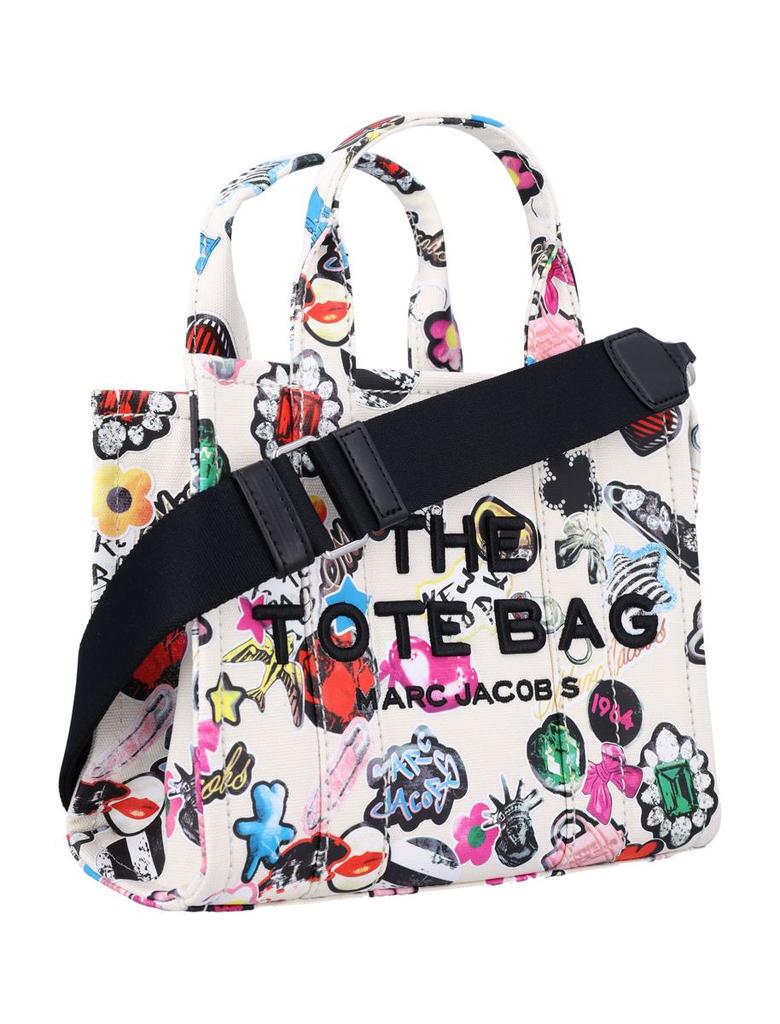 トートバッグ Marc Jacobs The Small Tote - Cotton - Printed Marc Jacobs The Sticker Canvas Small Tote Handbag – ShopCGX