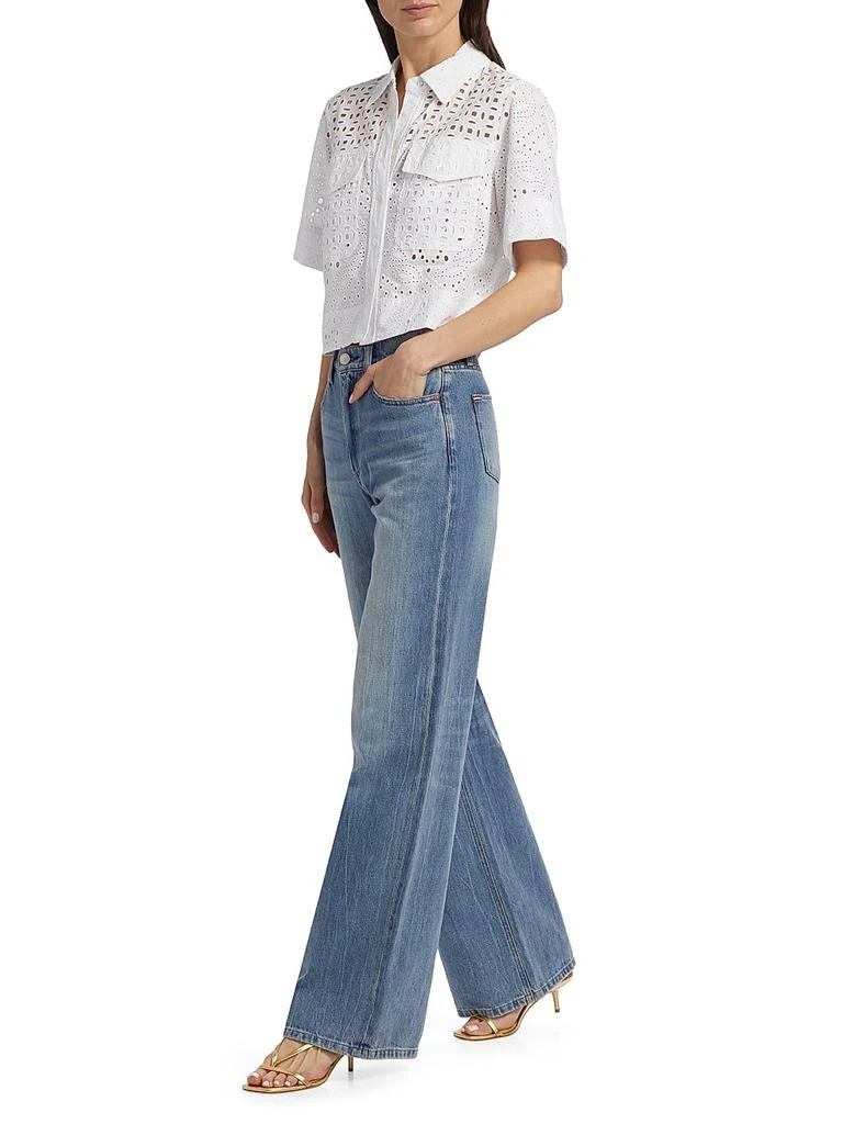 VERONICA BEARD Spruce Eyelet Cotton Top 2