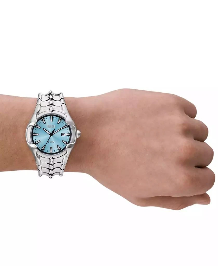 Diesel Men's Vert Three Hand Date Silver-Tone Stainless Steel Watch 44mm 6