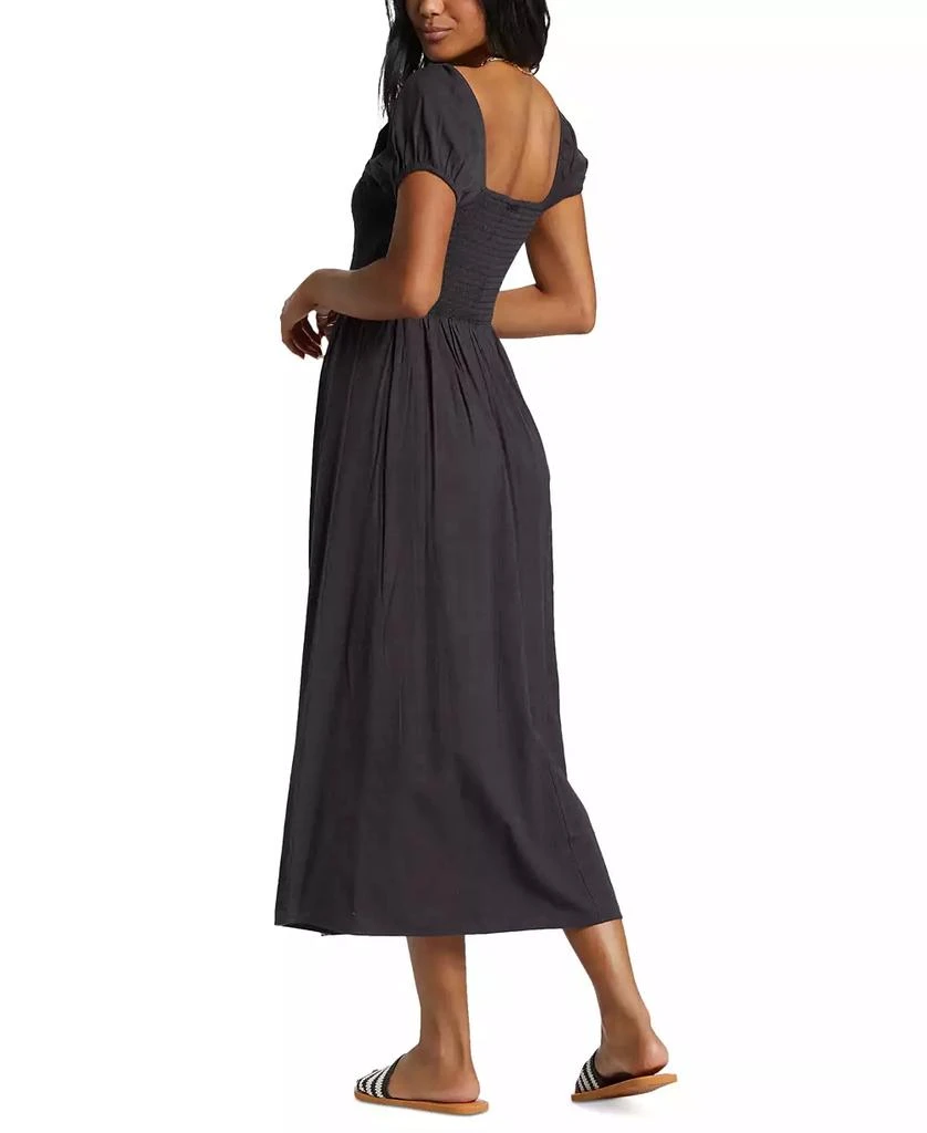 Billabong Juniors' Midnight Sky Smocked Puff-Sleeve Midi Dress 2
