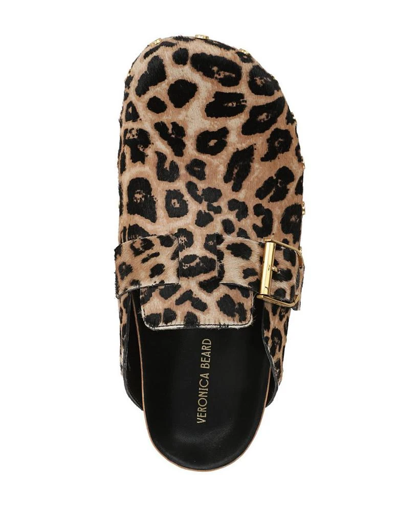 VERONICA BEARD Women's Fern Leopard Print Calf Hair Studded Clogs 3