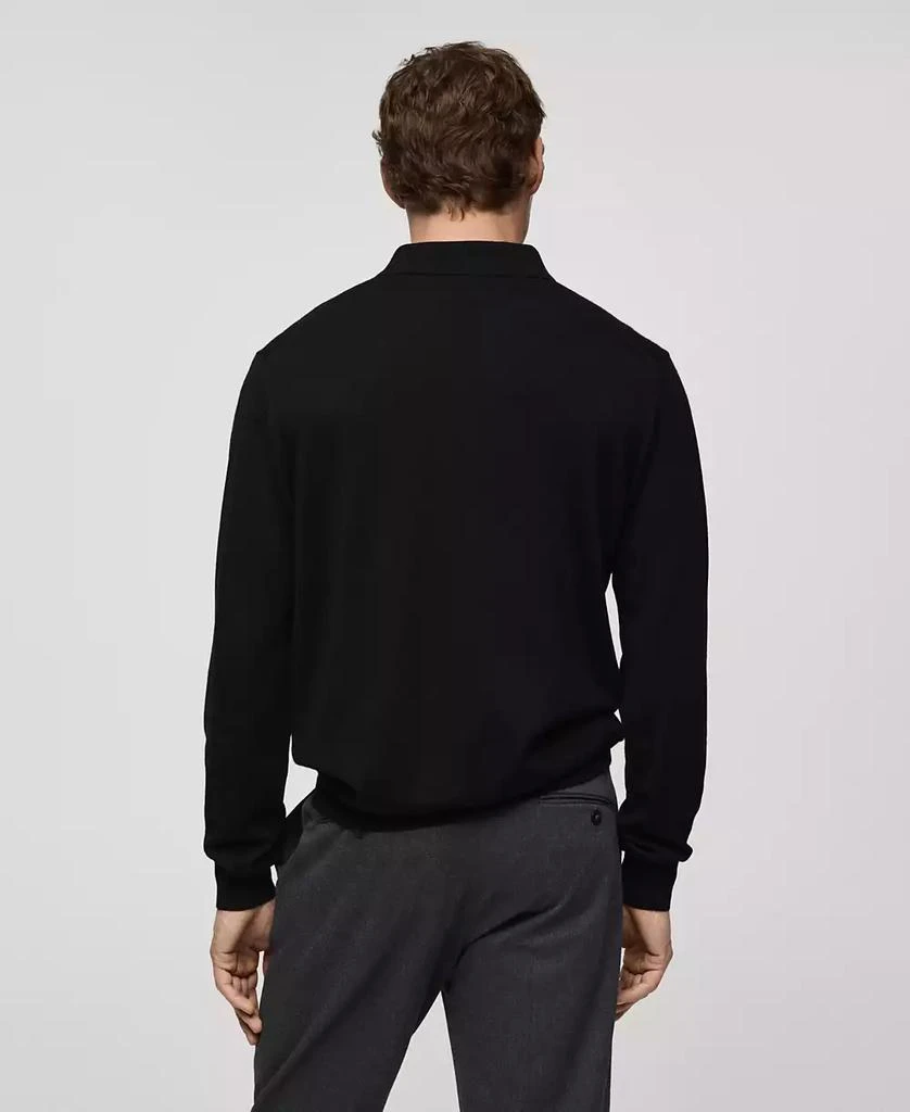 Mango Men's Slim-Fit Fine-Knit Wool Polo Sweater 6