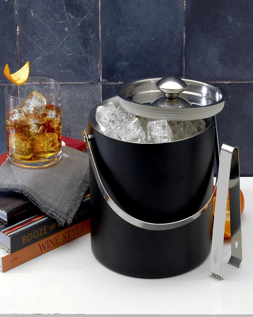 Houdini Matte Black Ice Bucket With Tongs 3