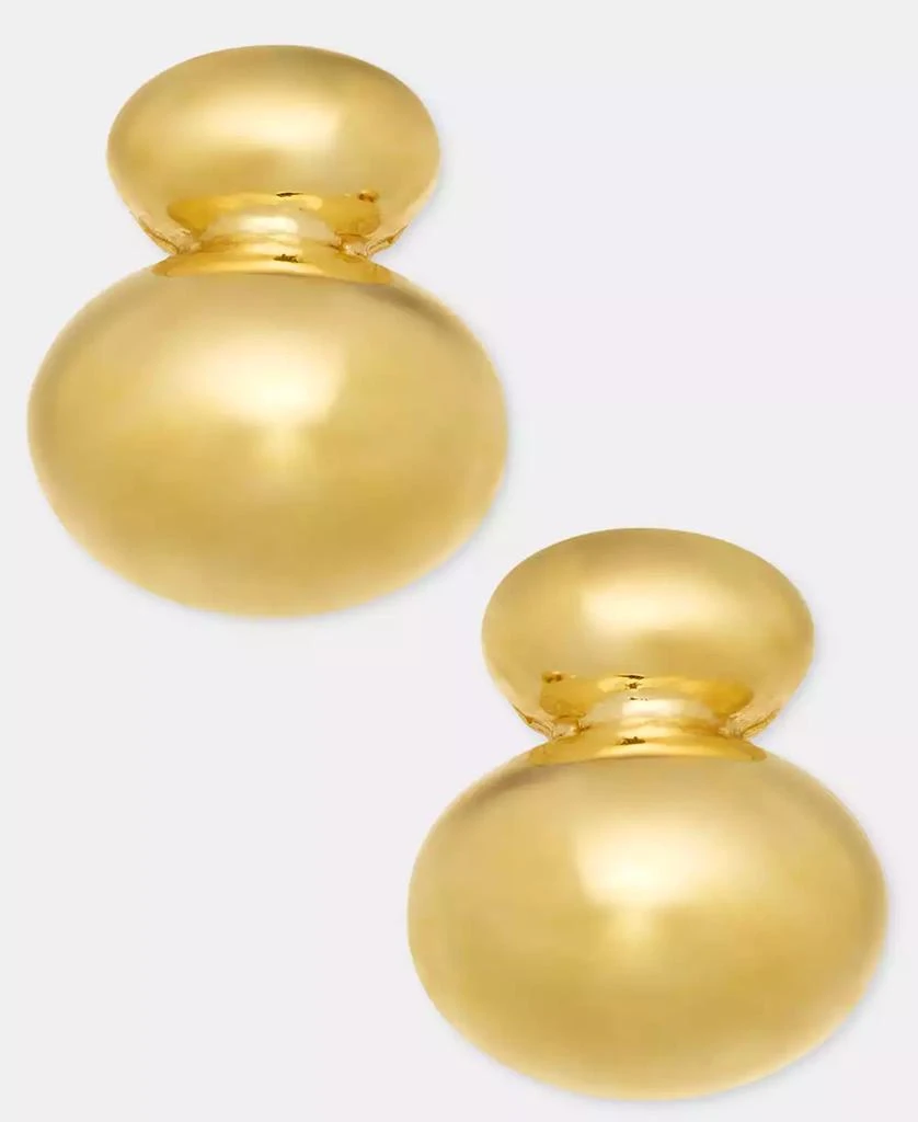 Anne Klein Puffy Double Round Button Earrings
