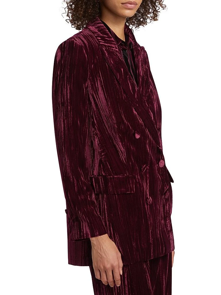 L'Agence Aimee Velvet Double-Breasted Blazer 4