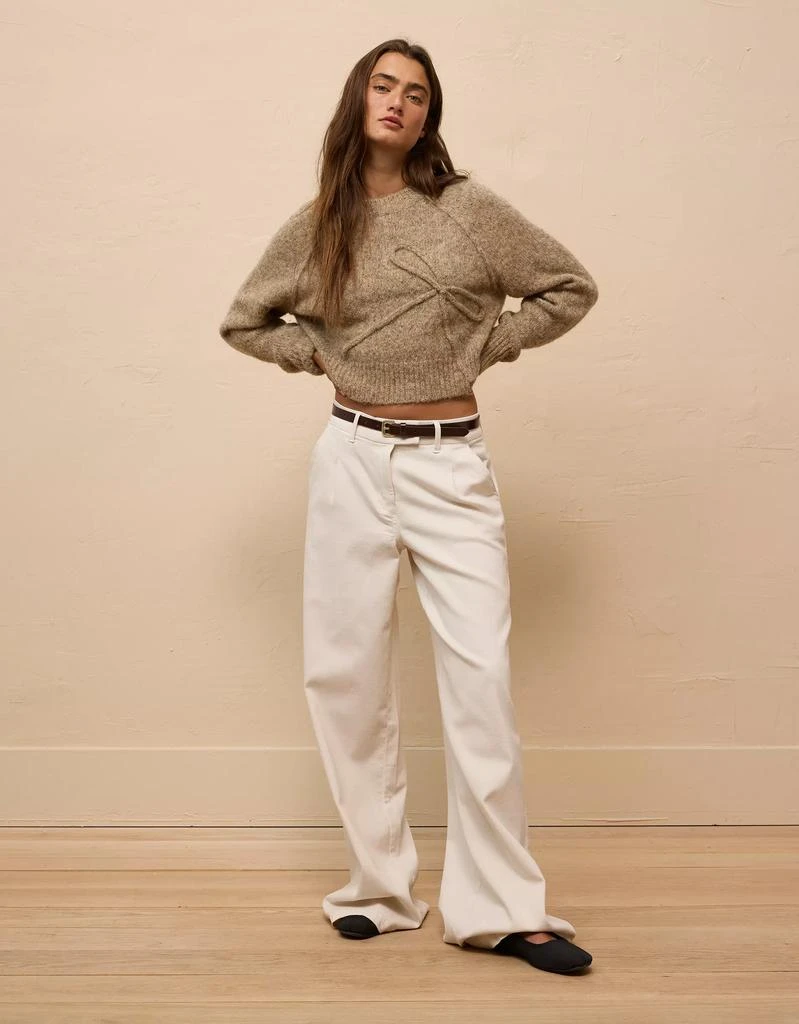 AE AE Cropped Crew Neck Bow Sweater 5