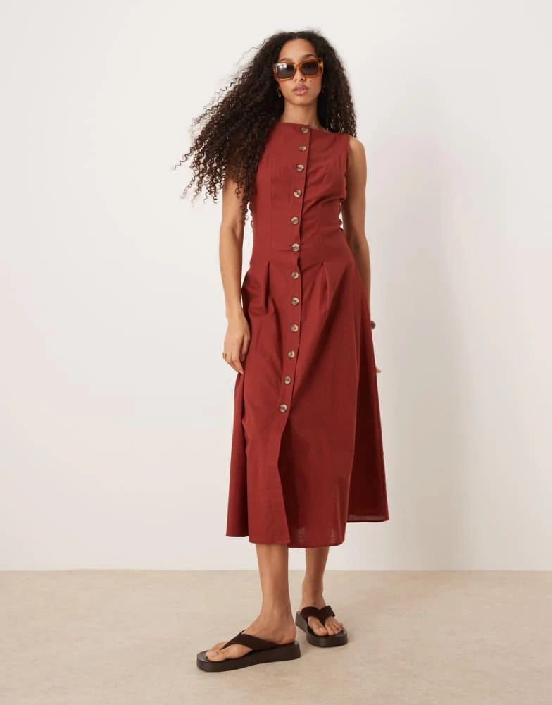 Shop ASOS DESIGN slash neck button down waistcoat midi dress in burgundy on  Sale at BeyondStyle  Get 11% Off ASOS DESIGN slash neck button down  waistcoat midi dress in burgundy with