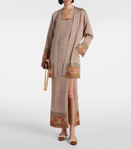 Valentino Jacquard lamé wrap cardigan 2