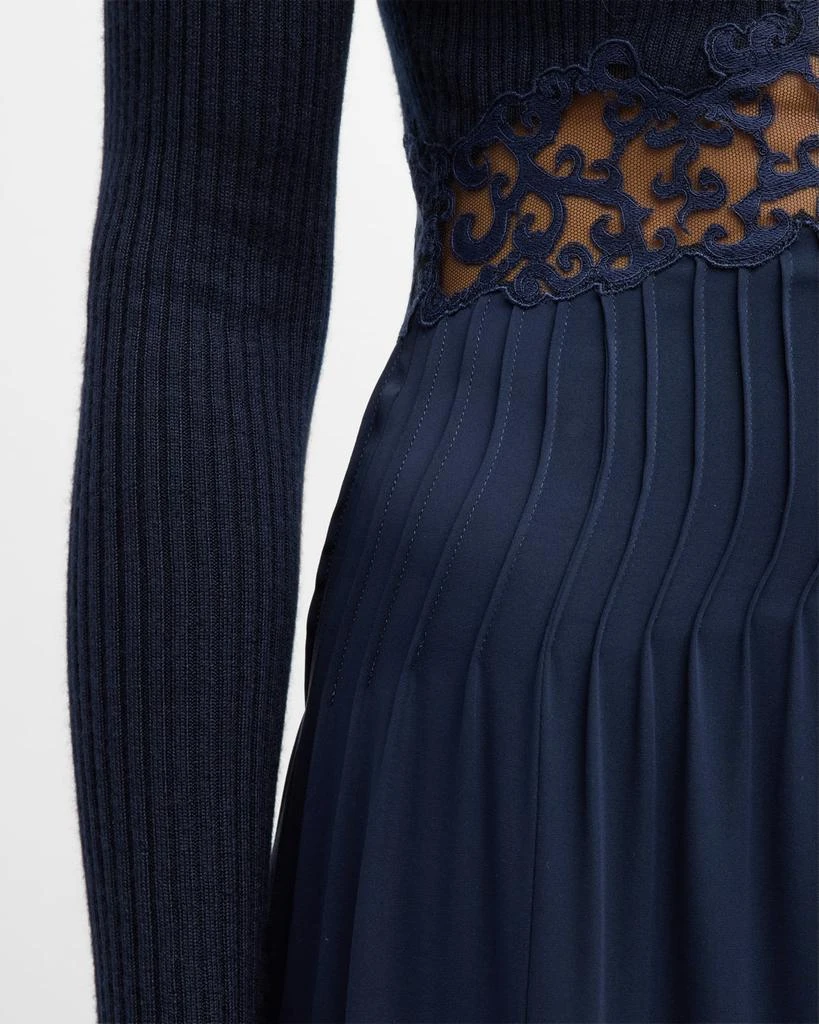 Gabriela Hearst Prior Mixed-Media Lace Long-Sleeve Maxi Dress 6
