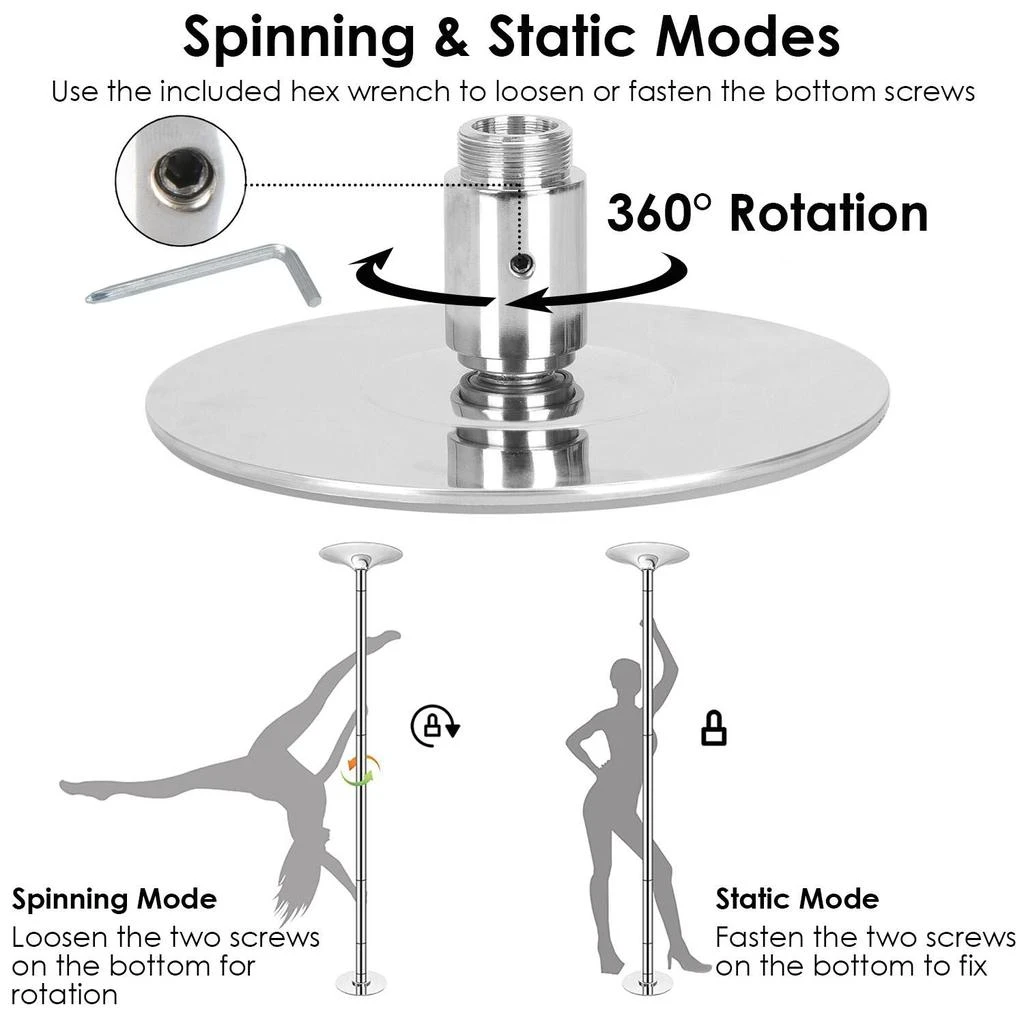 TRIPLEXPOLES Dance Pole 45mm Spinning Static Dancing Pole 4