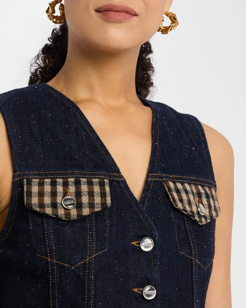 Ganni Denim Patchwork Utility Vest 5