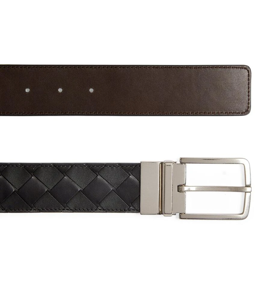 Bottega Veneta Leather Intrecciato Belt 3
