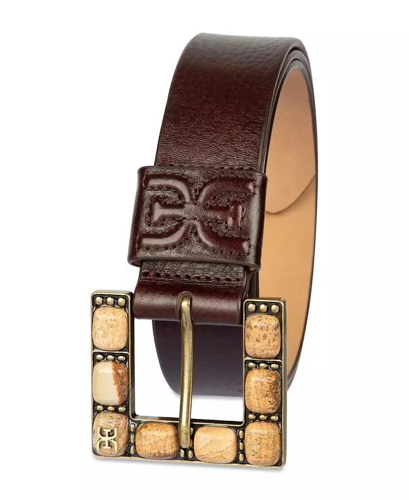 Brown stone embellished belt 30634110_60110278_600.jpg main image 4