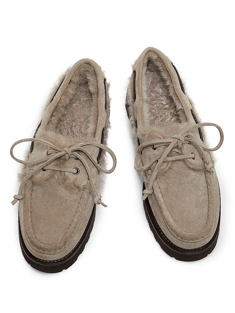 Brunello Cucinelli Suede-Shearling Loafers 4