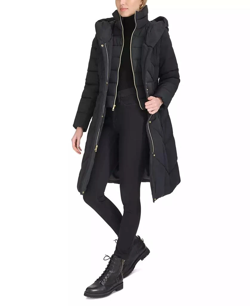 Cole Haan Women's Bibbed Hooded Puffer Coat 5