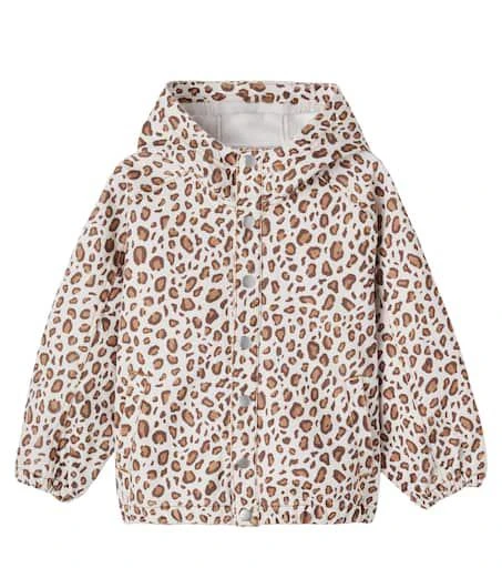 Tinycottons Leopard-print hooded cotton jacket
