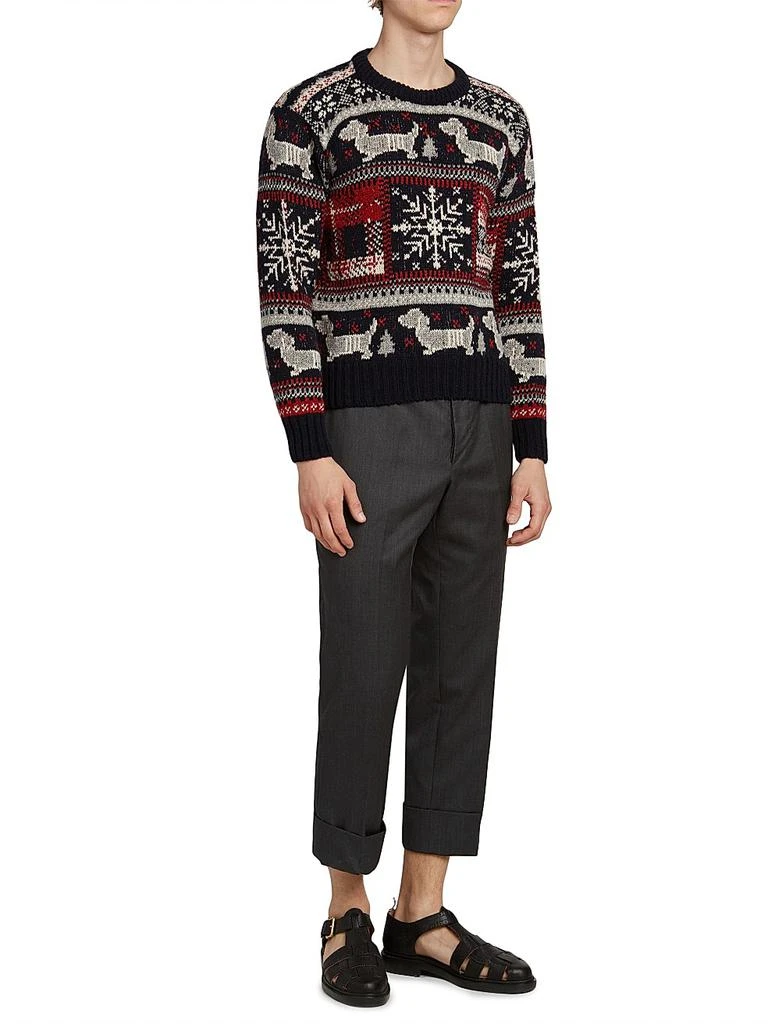 Thom Browne Holiday Hector Fair Isle Jacquard Wool-Mohair Sweater 2