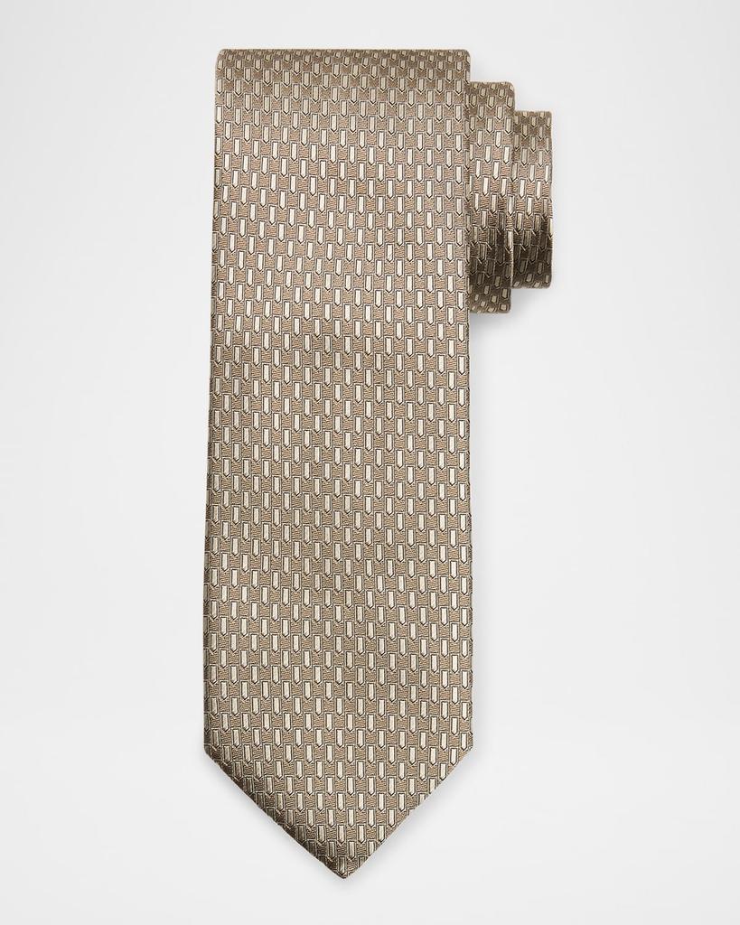 Canali Men's Tonal Geometric Jacquard Silk Tie