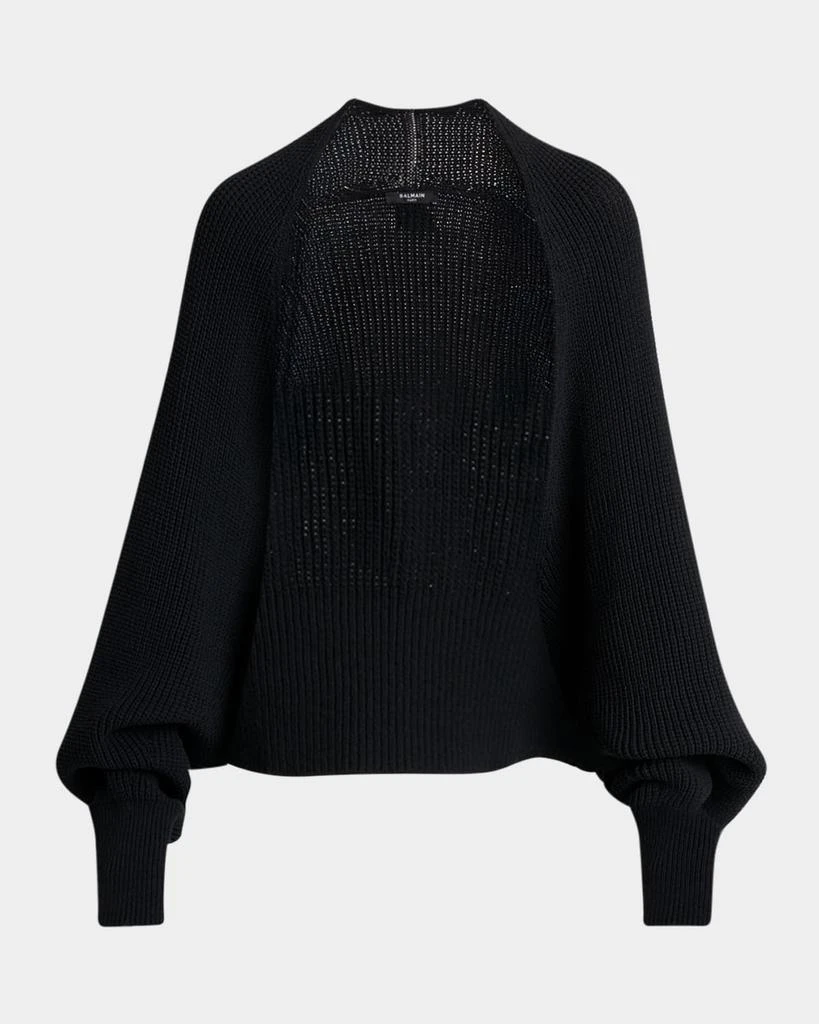 Balmain Rib Knit Oversized Bolero Cardigan