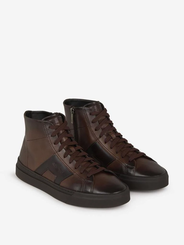 Santoni Santoni Leather Paneled Sneakers 2