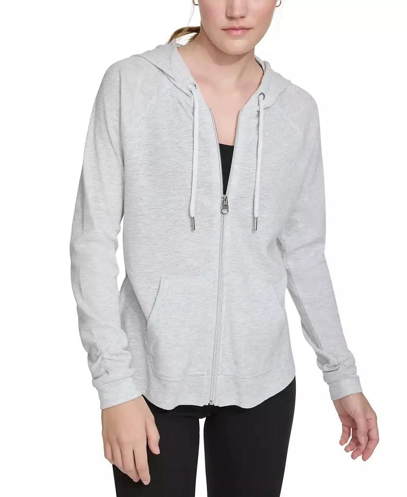 Calvin Klein Ruched-Sleeve Zip Hoodie, XS- 7