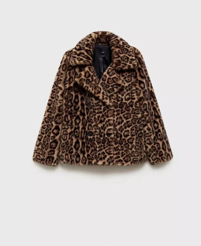 Mango Women's Leopard Regular Coat 2
