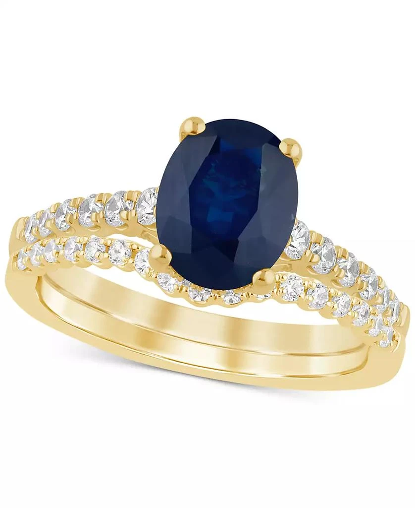 Macy
s Sapphire (2-1/4 ct. t.w.)
Diamond (1/4 ct. t.w.) Bridal Set in 14k Gold 1